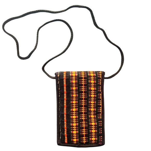 African Inspired Crossbody Bag Tribal Pattern - Flap and Zipper Pocket- Handmade - Picture 4 of 12